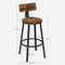 barkruk, set van 2, barstoelen, keukenstoelen met stevig metalen frame, zithoogte 73 cm, eenvoudige montage, industrieel design, vintage bruin-zwart LBC026B01V1