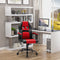 PC gamingstoel, ergonomische computer stoel met rugleuning,  bureaustoel met in hoogte verstelbare zitting, (Rood)