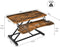 Zit-sta werkstation, in hoogte verstelbare staande bureau verhoger met grote tafelblad 80 x 40cm, ergonomisch bureau, zit-sta-bureau (Bruin)