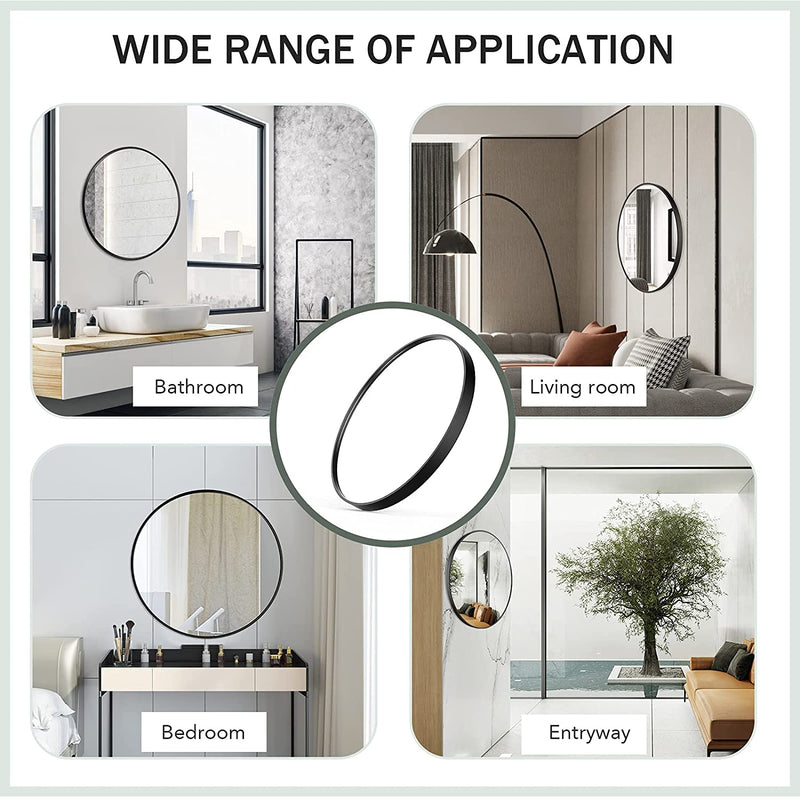 60cm ronde muur spiegel, ronde spiegel met metalen frame, decoratieve muur spiegel, make-up spiegel, HD spiegel voor ingang,