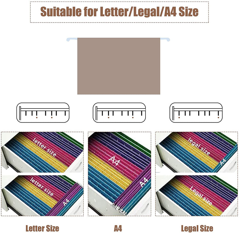 3 lade verrijdbare archiefkast, vergrendeling archiefkast met wielen en handgrepen, 40 x 50 x 64,5 cm (Wit)