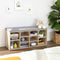 Schoenenbank, schoenenrek, schoenenopslag, zitbank, 10 vakken, met bekleding, voor de entree, hal, slaapkamer, 104 x 30 x 48 cm, houtlook LHS10NL