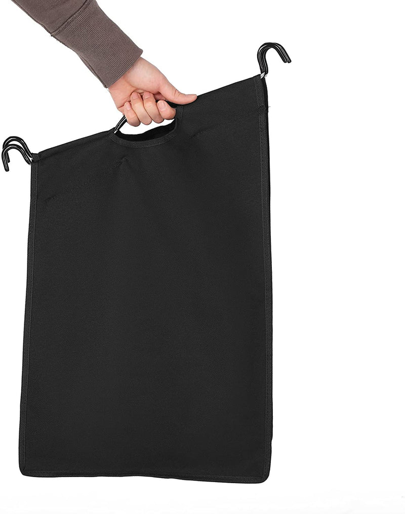 Wasmand met 4 vakken, wassorteerder, wasverzamelaar, met wielen, afneembare zakken, speelgoedopslag, 4 x 35 liter, zwart LSF005