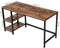 Bureau, computertafel, pc-tafel, bureautafel, met 2 legplanken rechts of links,  bruin-zwart LWD55X