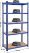 Magazijnrekken, zware lasten, set van 2, kelderrekken, 200 x 100 x 50 cm, tot 875 kg belastbaar, 5 verstelbare planken, planken van metaal, steekplanken, werkplaatsrek, blauw GLR050Q02