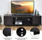 modern  TV meubel voor TV tot 65 inch, 152 x 40 x 45 cm, TV-plank met 2 opbergkasten & open planken, huiskamer meubilair TV lowboard