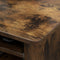 Computer bureau, Bureau met toetsenbord plank en open vakken, plank voor PC 80 x 45 x 74 cm, vintage bruin LCD852X01