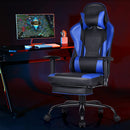 Racing stijl gamingstoel, beklede hoge rugleuning bureaustoel met hoofdsteun,  (Blauw)
