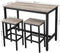 Bartafel set, bartafel met 2 barkrukken, aanrecht met barstoelen, keukentafel en keukenstoelen in industrieel ontwerp, voor keuken, 120 x 60 x 90 cm, grijs-zwart LBT015B02
