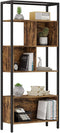 Boekenplank, staande plank, opslagplank met 5 niveaus, stalen frame, industrieel ontwerp, vintage bruin-zwart