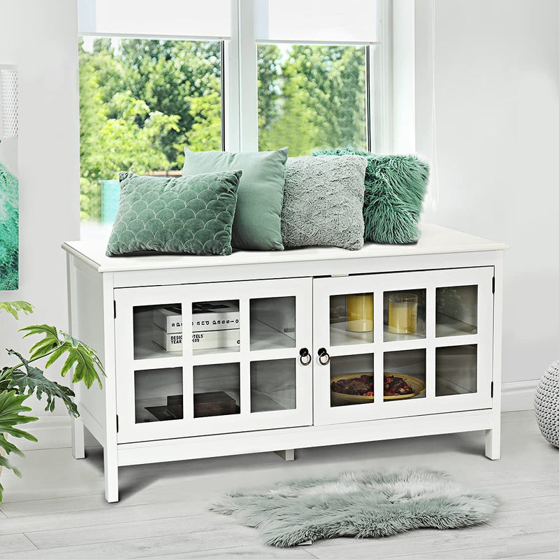 tv-meubel, tv-tafel tv-kast tv-plank tv-standaard,  114 x 48,5 x 61 cm (Wit)