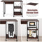 Opvouwbare computer bureau, moderne schrijftafel met 2 laags opslagplanken, PC laptop computertafel werkstation met 6 wielen, ruimtebesparende compacte bureau voor thuiskantoor klein appartement