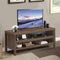 tv-meubel, tv-tafel met 2 open opslagplanken, houten tv-lowboard, 106,5 x 44,5 x 46cm, moderne tv-plank, tv-kast voor woonkamer, slaapkamer en entertainmentkamer, walnoot