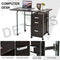 Bureau, computertafel, opvouwbaar computerbureau,  met 3 uitschuifbare laden en vergrendelbare wielen,105,5 x 50,5 x 74cm (Bruin)