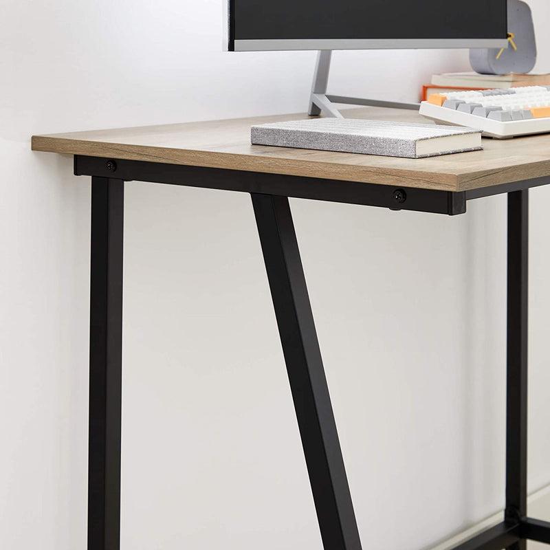 Bureau, computer bureau, industrieel ontwerp, 100 x 50 x 75 cm, grijs-zwart LWD040B02