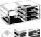 4 in 1 XXL Make-up Organizer, cosmetica organizer met 11 lades en 15 vakken in verschillende maten, anti-slip inzetstukken, voor make-up en sieraden, transparant JKA017TP