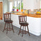 Set van 2 barkrukken, balie hoogte barkruk met draaibare zitting, ergonomische rugleuning & voetsteun, beklede barstoelen set geschikt voor eetkamer, keuken, bar, cafe