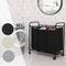 Wasmand, wasverzamelaar met 3 afneembare stoffen zakken, wasbak op wielen, wasserette, stevig, 3 x 44 liter, zwart LSF003B