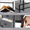 Stoffen ladekast dressoir met kleding stang schoenenrek, multifunctionele dressoir opbergtoren met 8 stoffen laden, metalen frame, opslag organisator voor kast hal slaapkamer woonkamer