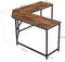 Bureau hoekbureau, L-vormig computerbureau,  eenvoudige montage, industrieel ontwerp, vintage bruin-zwart LWD73X