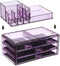 Make-up Organizer, cosmetica organizer met 4 lades en 11 vakken in verschillende maten, anti-slip inzetstukken, voor make-up en sieraden, lavendel JKA001PL