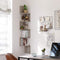 Hoekplank, wandplank met 5 planken, zwevende plank, voor keuken, slaapkamer, woonkamer, studeerkamer, kantoor, greige LBC020M01