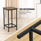 Set van 4 barkruk, hoge zonder rugleuning  voetensteun, glad oppervlak,(Rustiek Bruin)