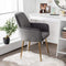 Set van 2 eetkamerstoel, vrijetijd/fauteuil stoelen, gestoffeerde armstoel met accenten, r (Grijs)