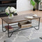 salontafel, cocktailtafel met open opbergplank  metalen frame,, vintage