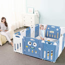 Baby grondbox, 16 paneel opvouwbaar babybox speelbox kinder kinderen 3 maanden + (Blauw, 16 paneel)