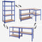 Magazijnrekken, zware lasten, set van 2, kelderrekken, 200 x 100 x 50 cm, tot 875 kg belastbaar, 5 verstelbare planken, planken van metaal, steekplanken, werkplaatsrek, blauw GLR050Q02