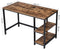 Bureau, computertafel, pc-tafel, bureautafel, met 2 legplanken rechts of links,  bruin-zwart LWD47X