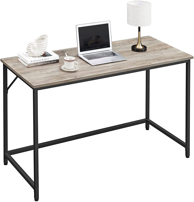 Bureau, computertafel, smalle bureautafel, 120 x 60 x 75 cm, studeerkamer, grijs-zwart LWD039B02