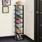 schoenenrek met 7 niveaus, entree schoenen opslag standaard, 27,5 x 26,5 x 110 cm, (Zwart)