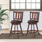 Set van 2 barkrukken, balie hoogte barkruk met draaibare zitting, ergonomische rugleuning & voetsteun, beklede barstoelen set geschikt voor eetkamer, keuken, bar, cafe