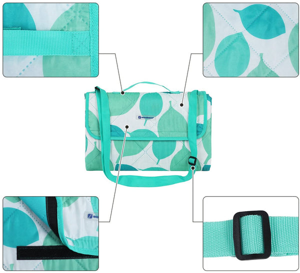 GCM80JW Wasbaar picknickkleed voor outdoor, opvouwbaar tot tas met schouderriem, licht campingdeken, ideaal voor op reis, warmte-isolerend, 195 x 150 cm