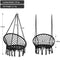 Hangstoel, katoenen touw macrame hangende schommelstoel voor woonkamer, tuin, balkon, scandinavische stijl, capaciteit van 150 kg (Zwart