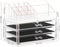 Make-up organizer, cosmetica organizer met 3 lades en 15 vakkenroségoud JKA002T01