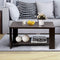 Houten salontafel, 2-laags rechthoekige cocktailtafel met open opbergplank, 80 x 40 x 42 cm (Koffie)