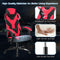 Hoge rugleuning gamingstoel, verstelbare racing style draaibare werkstoel met lendensteun en gevoerde armleuningen,  (Rood)