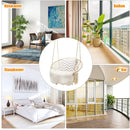 Hangstoel, katoenen touw macrame hangende schommelstoel voor woonkamer, tuin, balkon, scandinavische stijl, capaciteit van 150 kg (Beige)