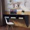 Muur gemonteerd zwevend computerbureau, hout PC werken studietafel computertafel bureau met 3 opbergplanken voor slaapkamer, woonkamer, 108 x 53 x 52cm (Zwart)