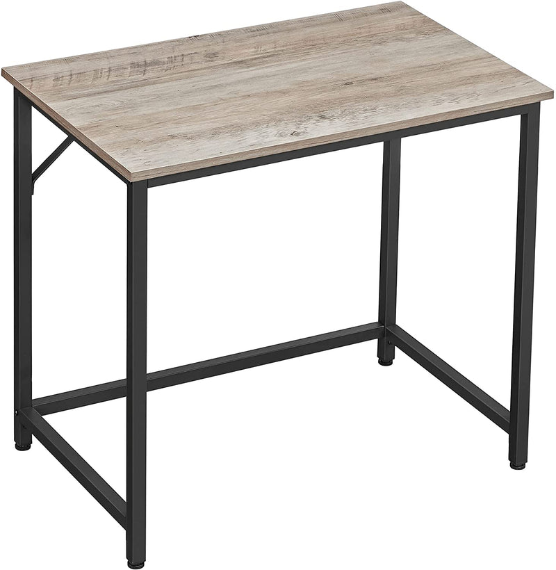 Bureau, computertafel, smalle bureautafel, 80 x 50 x 75 cm, studeerkamer, grijs-zwart LWD038B02