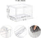 schoendozen, set van 6, stapelbare schoen organizers, plastic dozen met transparante deur, schoenopslag, voor schoenen tot maat 46, 36 x 28 x 22 cm, transparant LSP06CW