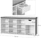 Schoenenbank, schoenenrek met lade en open vakken, zitbank, gevoerde zitting, hal, slaapkamer en entree, 104 x 30 x 48 cm, wit