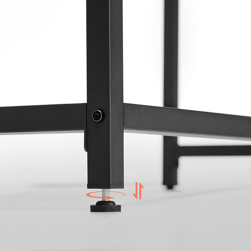 Bureau, computertafel, smalle bureautafel, 140 x 60 x 75 cm, studeerkamer, , grijs-zwart LWD043B02