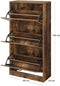 Schoenenkast met 3 kleppen, schoenenrek met 3 niveaus, opbergkast 60 x 24 x 120 cm