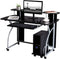 Bureau Computertafel met wielen PC-tafel met toetsenbordverlenging 2 legborden 120 x 59 x 90 cm LCD812B