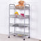 Serveerwagen met 4 lagen, keukentrolley gemaakt van ijzer, opbergtrolley met flexibele wielen en planken, multifunctionele trolley voor badkamer, keuken, eetkamer, kantoor (Grijs)