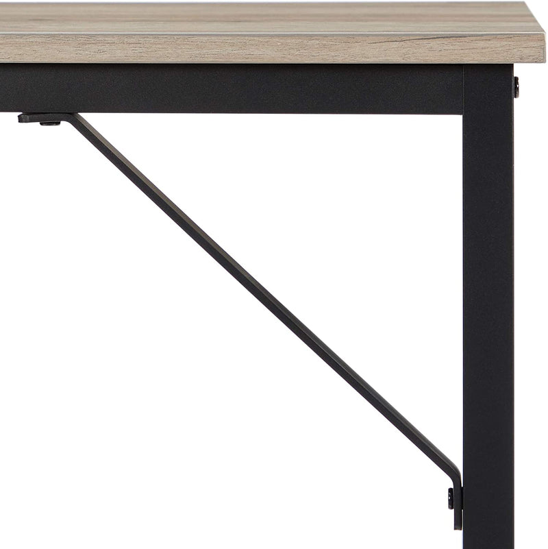 Bureau, computertafel, smalle kantoortafel, 100 x 50 x 75 cm, studeerkamer,  grijs-zwart LWD041B02